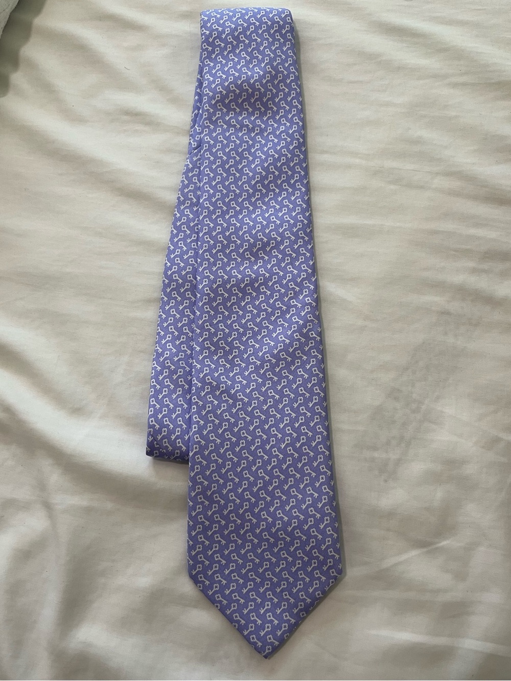 Vineyard Vines Lavender Silk Tie with White Key Pattern Real Estate Agent Tie